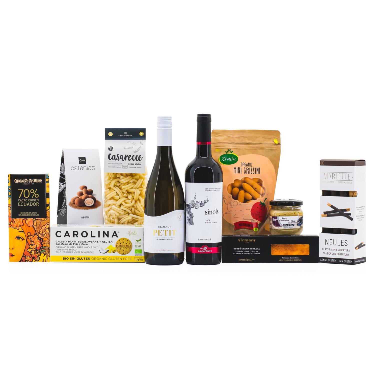Lot de Nadal Artesà 1202 Sense gluten, panera de sense gluten, producte català, detalls per empreses, lot de nadal sense gluten, lot artesà