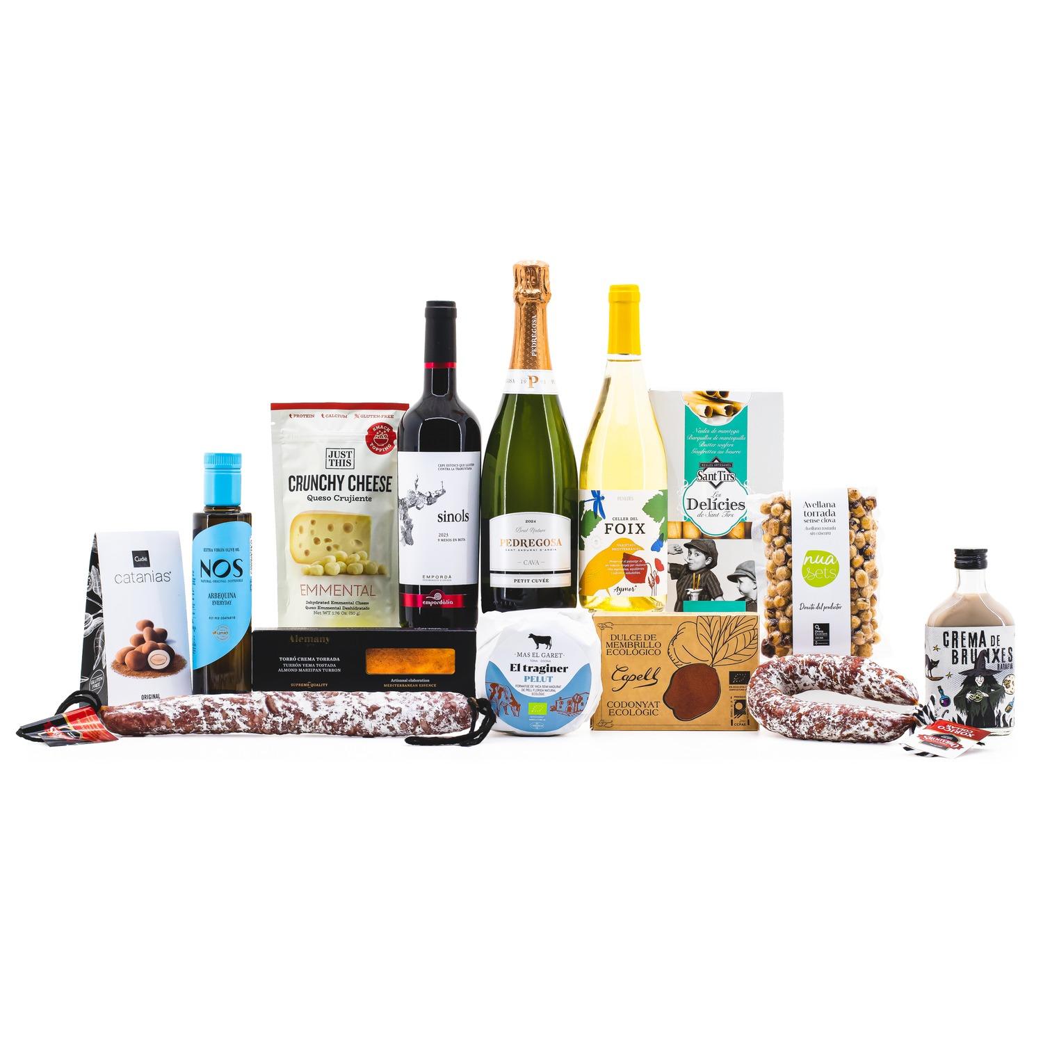 Lote de Navidad Artesà 1301, cesta artesana, lote con producto artesano, cesta con embutido