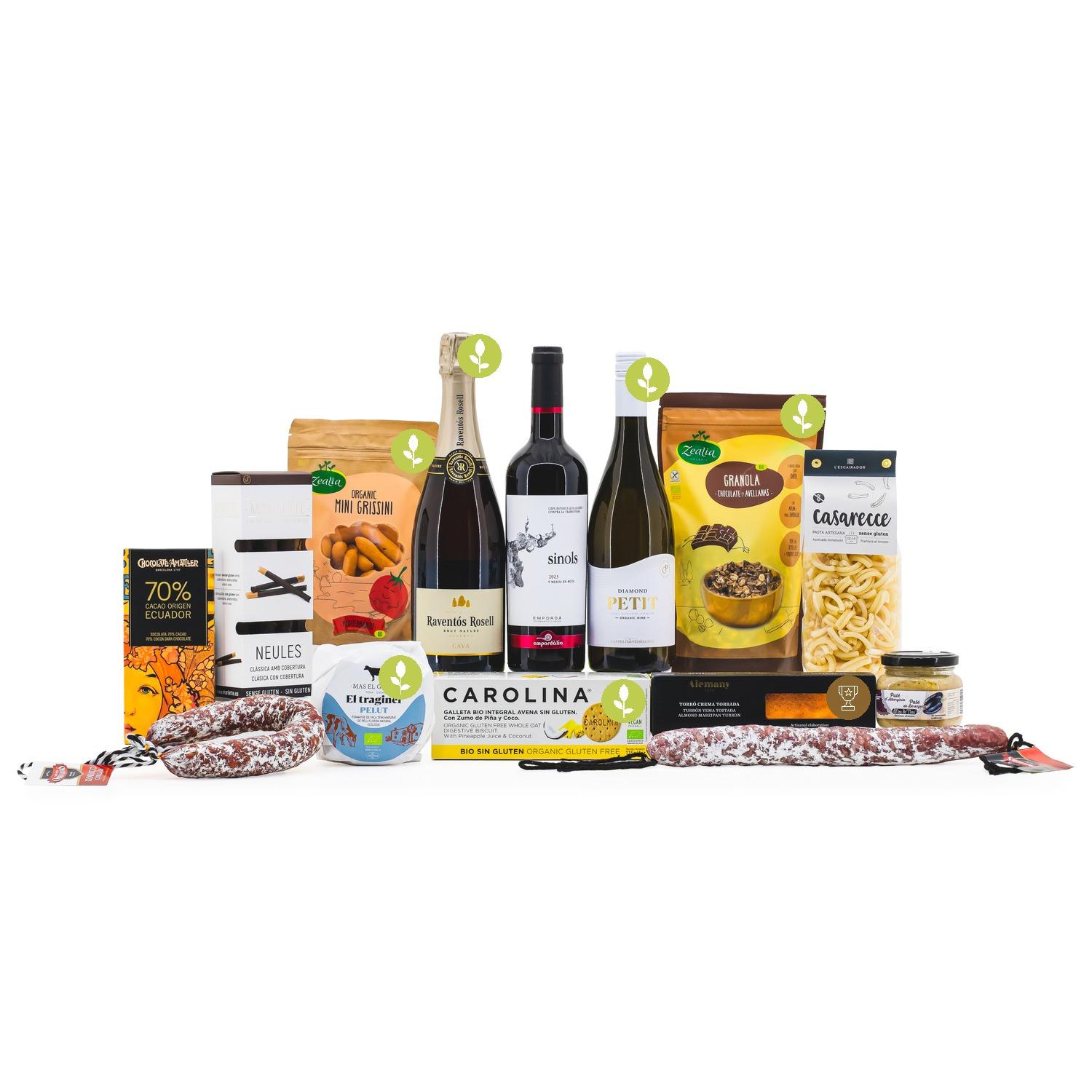 Lot de Nadal Artesà 1302 Sense gluten, panera de sense gluten, producte català, detalls per empreses, lot de nadal sense gluten, lot artesà