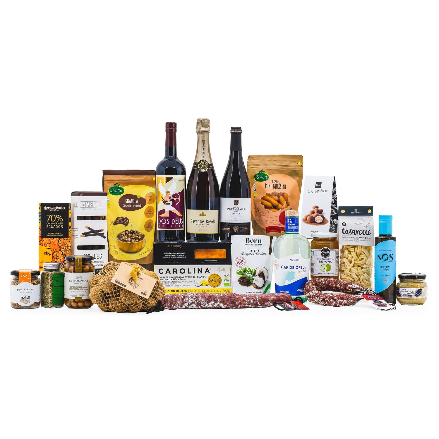 Lot de Nadal Artesà 1405 Sense gluten, panera de sense gluten, producte català, detalls per empreses, lot de nadal sense gluten, lot artesà