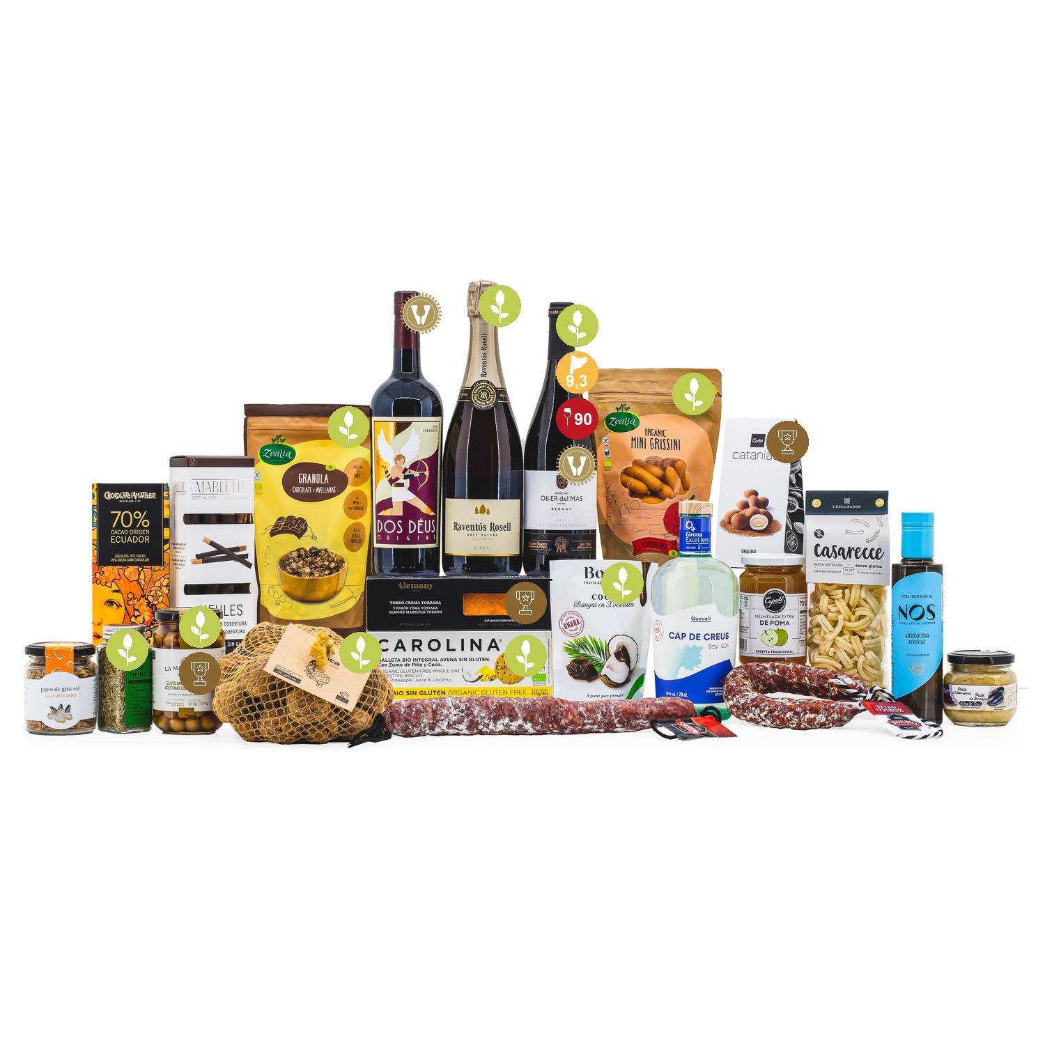 Lot de Nadal Artesà 1405 Sense gluten, panera de sense gluten, producte català, detalls per empreses, lot de nadal sense gluten, lot artesà