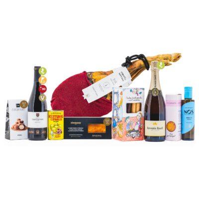 Lot de Nadal Artesà 2203 amb Espatlla Serrana, Paneres de Nadal, producte de proximitat, producte català, lot artesà, lot amb pernil, lot de nadal amb embotit