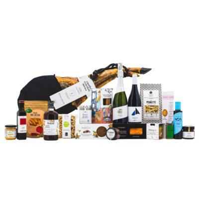 Lot de Nadal Artesà 2301 amb Espatlla Ibèrica, Paneres de Nadal, producte de proximitat, producte català, lot artesà, lot amb pernil ibèric, lot de nadal amb embotit