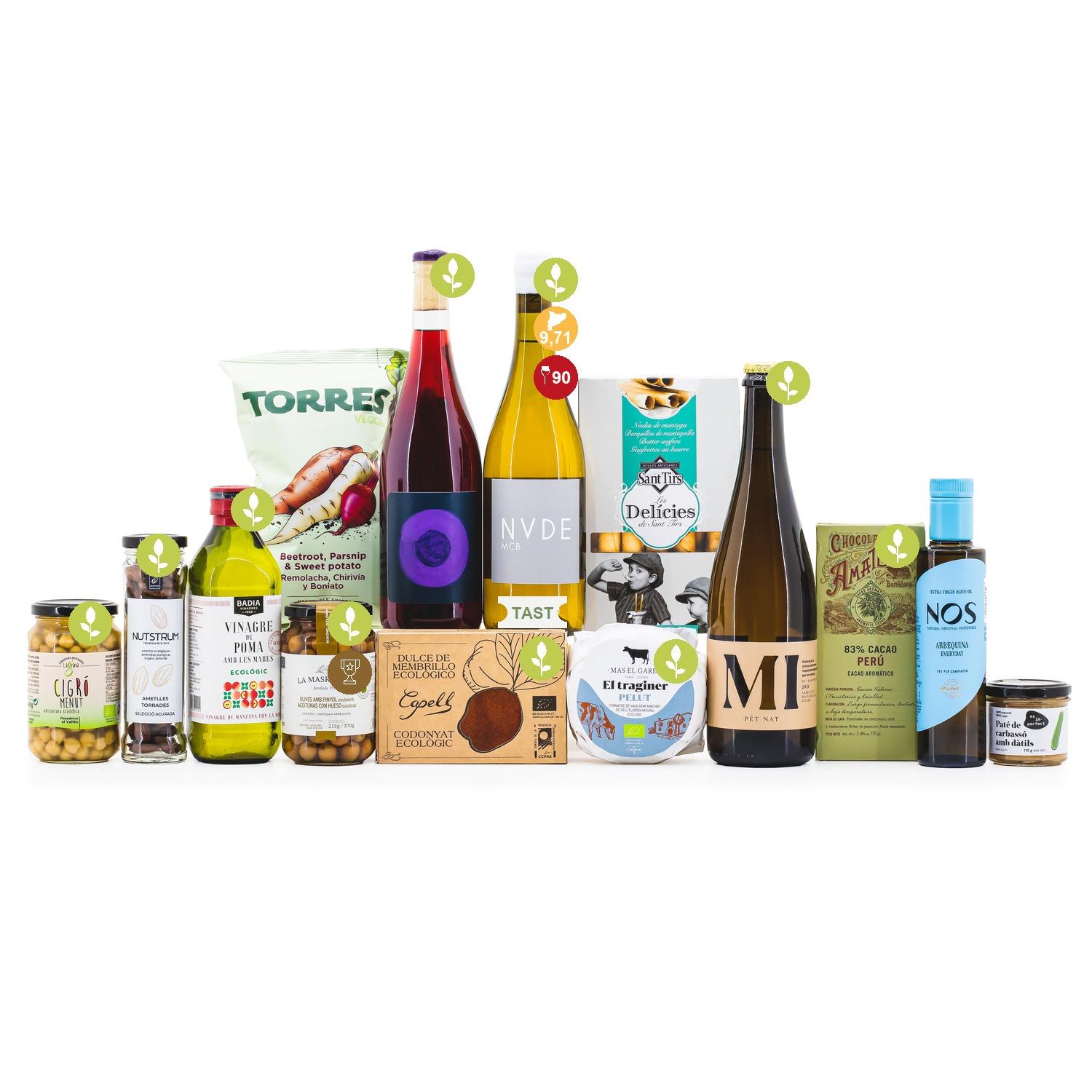 Lot de Nadal Natura 3302 Vegetarià, cistella de nadal vegetariana, producte català, lots de nadal vegetarià, lot vegetarià, producte de ecològic