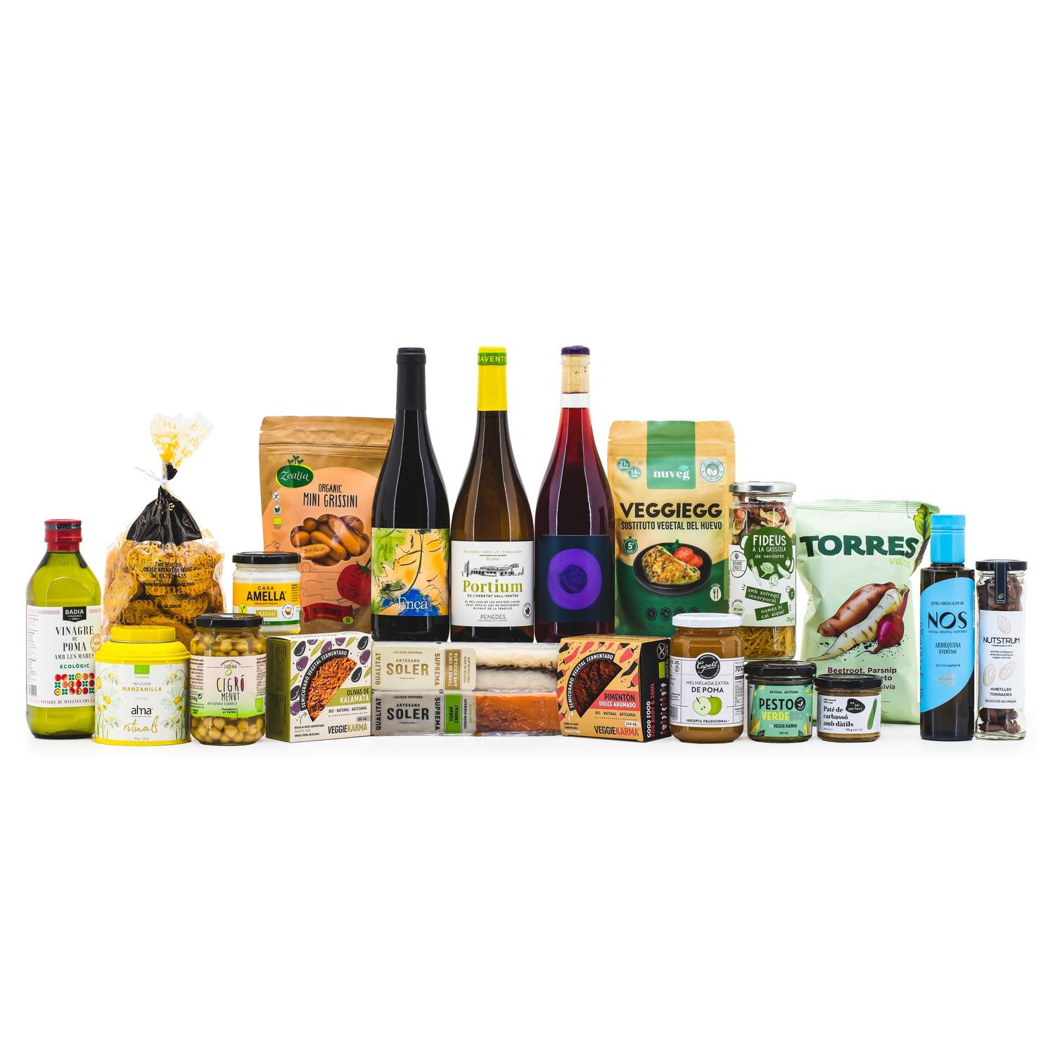Lot de Nadal Natura 3322 Vegà, cistella de nadal vegana, producte català, lots de nadal vegans, lot vegà, producte de ecològic