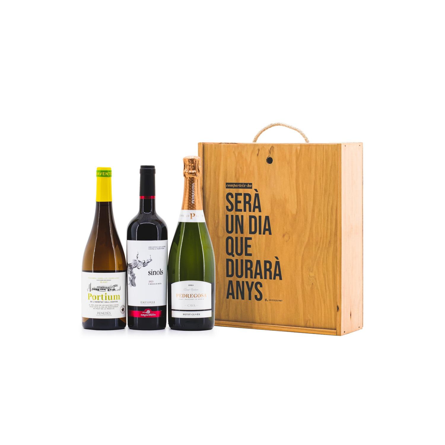 Regal Gastronòmic Comparteix 8301, detalls per empreses, vi català, cava de proximitat, regal d'empresa