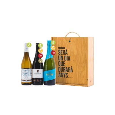 Regal Gastronòmic Comparteix 8303, detalls per empreses, vi català, cava ecològic, regal d'empresa